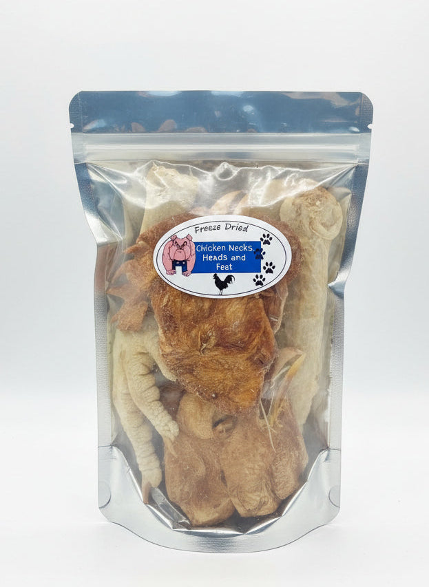 Chicken necks, heads and feet