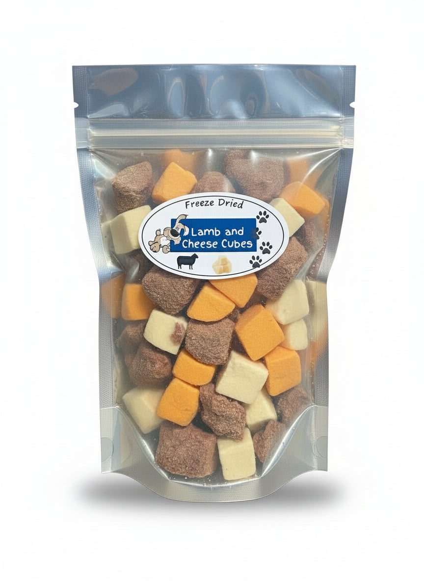 Cheese and lamb cubes