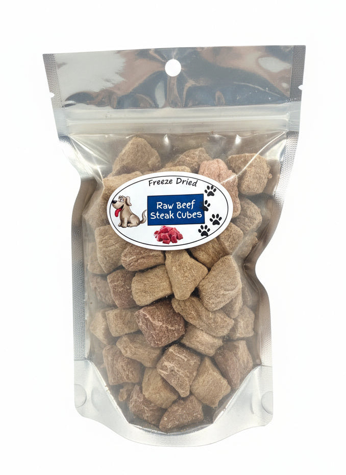 Raw beef steak cubes